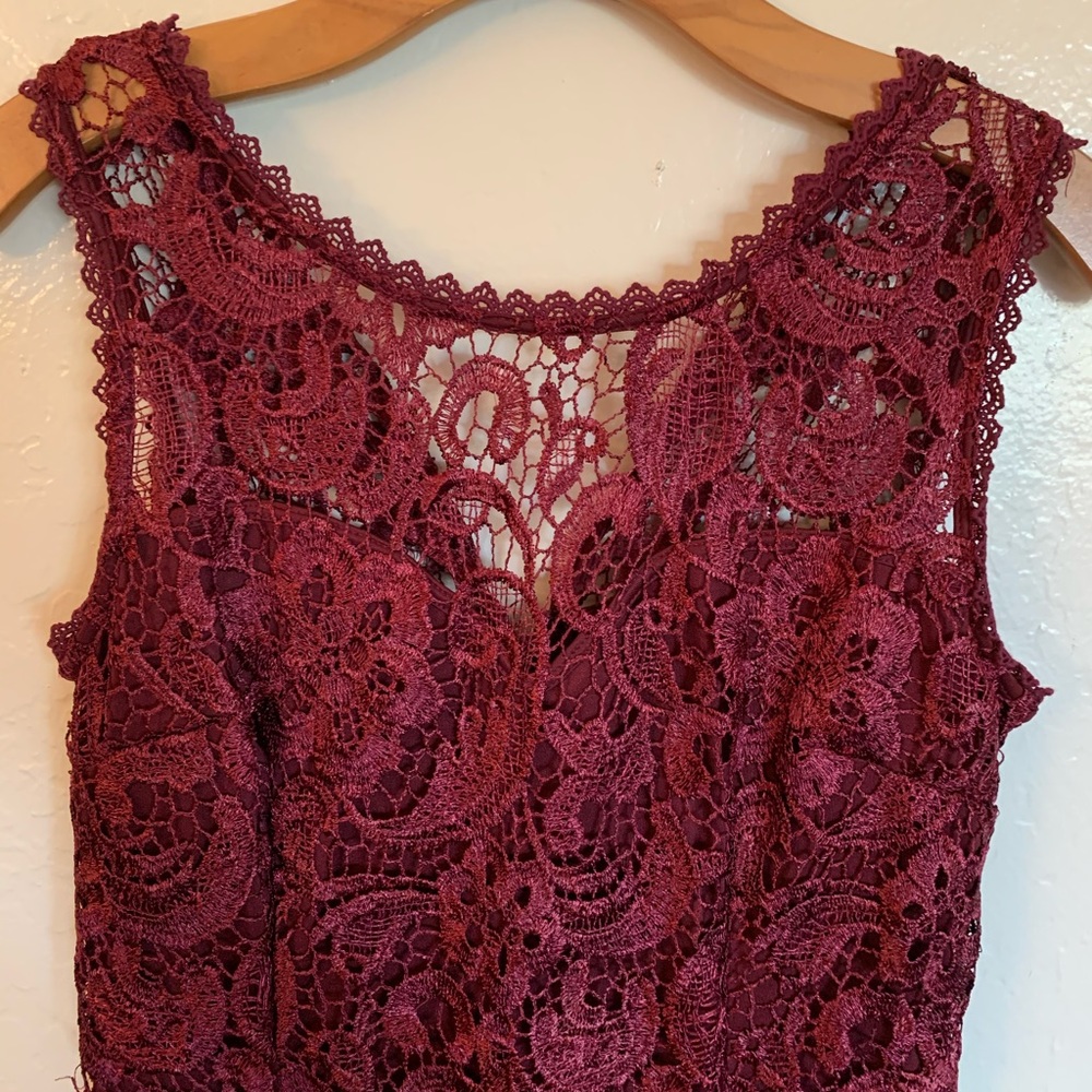 Burgundy Lace Dress